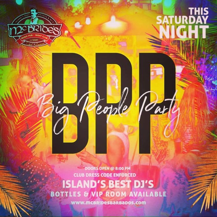 Big People Party at McBride's What's On In Barbados 20190706 to